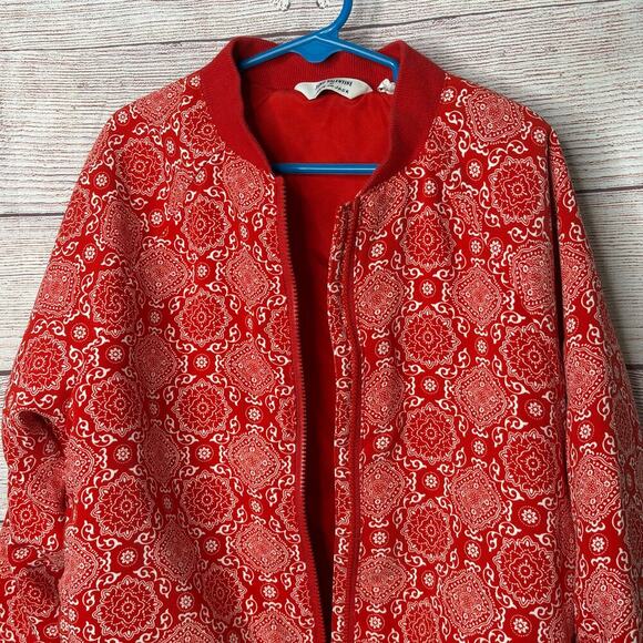 Janie and Jack Kid's Juno Valentine Red & White Bandana Bomber Jacket Size 10 - Picture 6 of 10